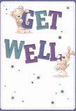 Evoking the gentle optimism found along New Southgate's leafy streets, this get well card radiates warmth and hope. Its design features two endearing friends-a teddy bear, drawn in shades of warm honey and soft chestnut, and a lively puppy with floppy, velveteen ears in creamy sandstone-both joyfully balancing the pronounced, colourful letters spelling out Get Well. Indigo and teal hues in the lettering pop vividly against a creamy, inviting background, their tones reminiscent of the vibrant displays in New Southgate's flower shops. Around the characters, twinkling stars in soft blues and purples cascade, lending an air of tenderness and quiet encouragement. The illustrated fur appears plush and tactile, inviting an imagined hug much like the cozy welcome of a familiar local florist on a rainy day. More than a card, this image becomes a gentle salve: a message of comfort and kindness perfect for sending a wave of goodwill to a loved one in recovery-just as a thoughtfully arranged bouquet from Flowers New Southgate brings cheer to homes across the community.